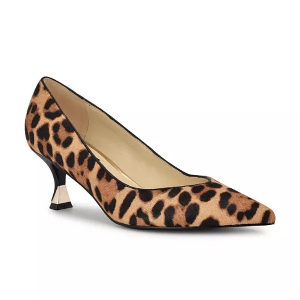 Nine West Leopard Print Pointed Toe Kitten Heels